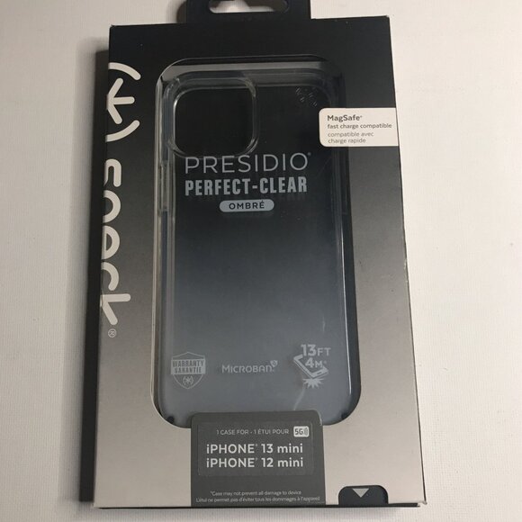 Speck Presidio Perfect-Clear Ombre Hard Shell Case for iPhone 13 mini & 12 mini - Picture 3 of 7